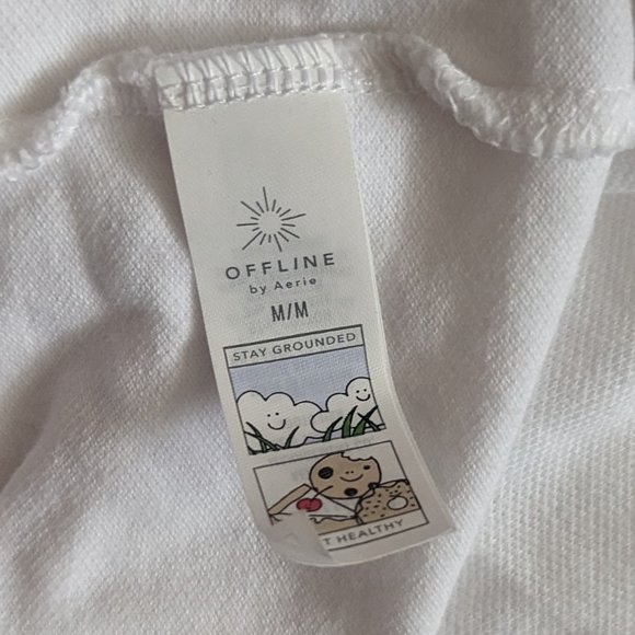 American Eagle Outfitters Offline By Aerie Cropped Polo White Size M - Picture 3 of 6